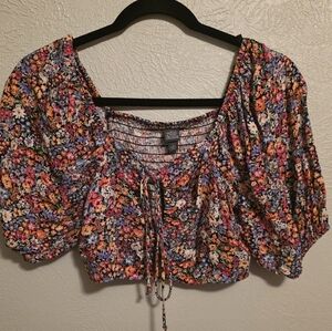 Floral Puff Sleeve Top